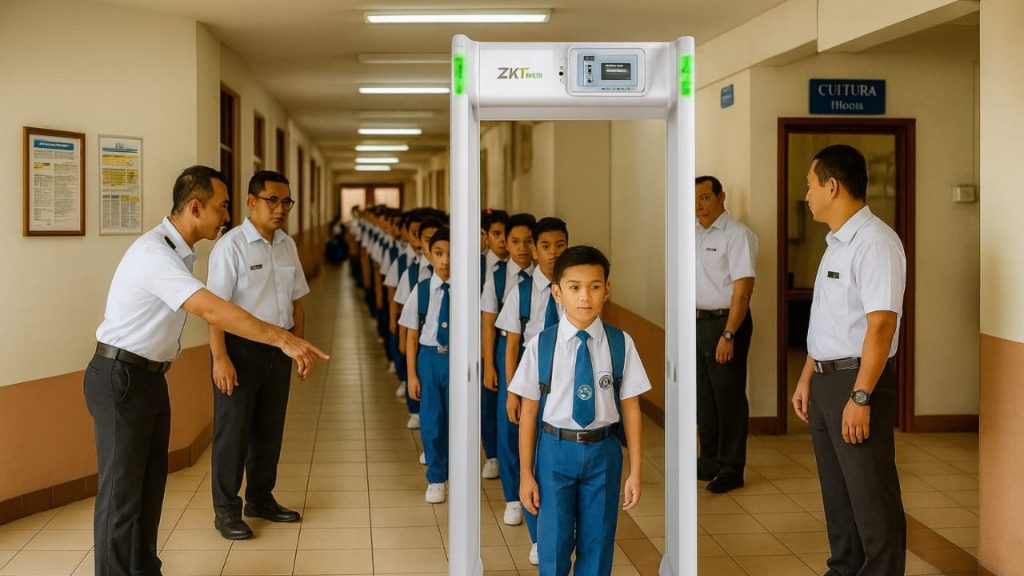 walkthrough metal detector for school security system