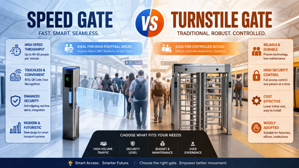 Speed Gate vs Turnstile comparison 